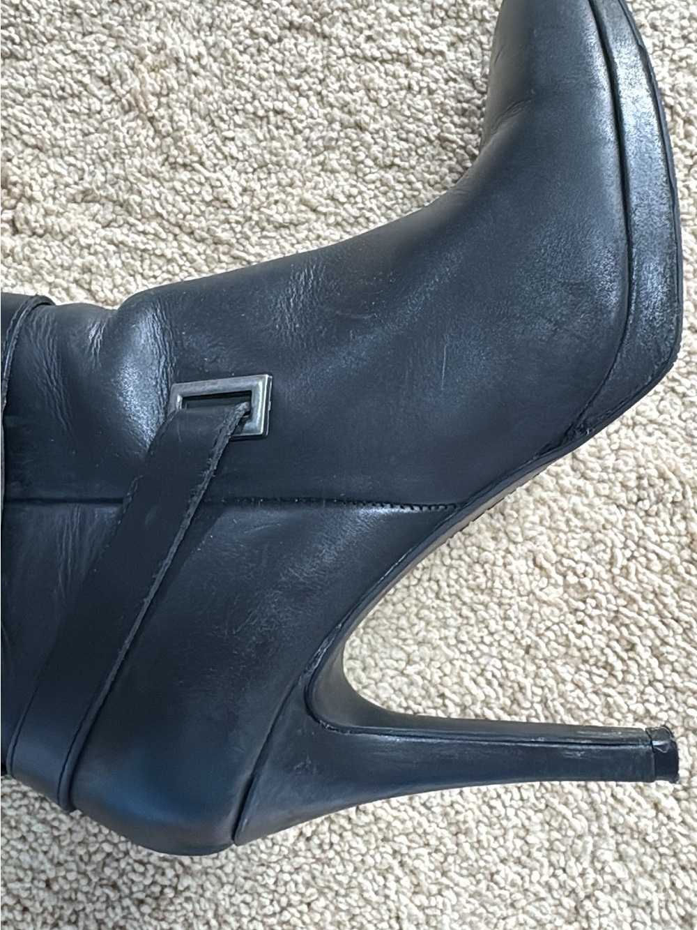 Levity Black Heeled Knee-High Boots - Picture 7 of 10